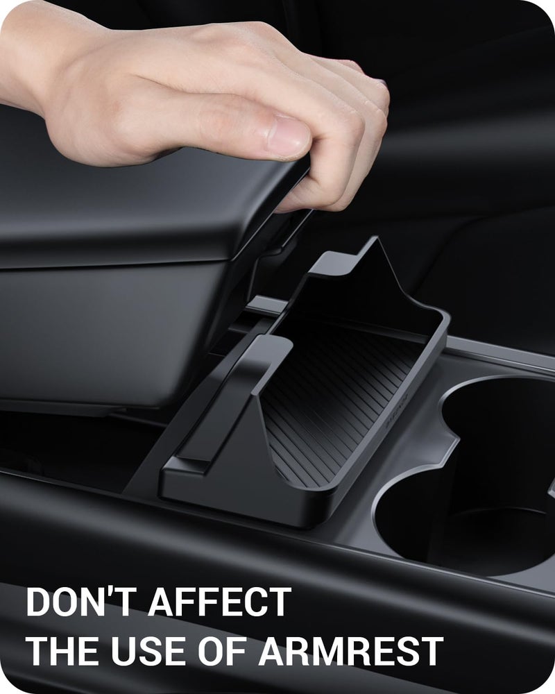 Basenor Upgraded Tesla Model Y Model 3 Center Console Sunglasses Holder, Armrest Box Eyeglasses Storage Box Key Card Holder for 2021-2024 Model 3/Y Interior Accessories - Image 4